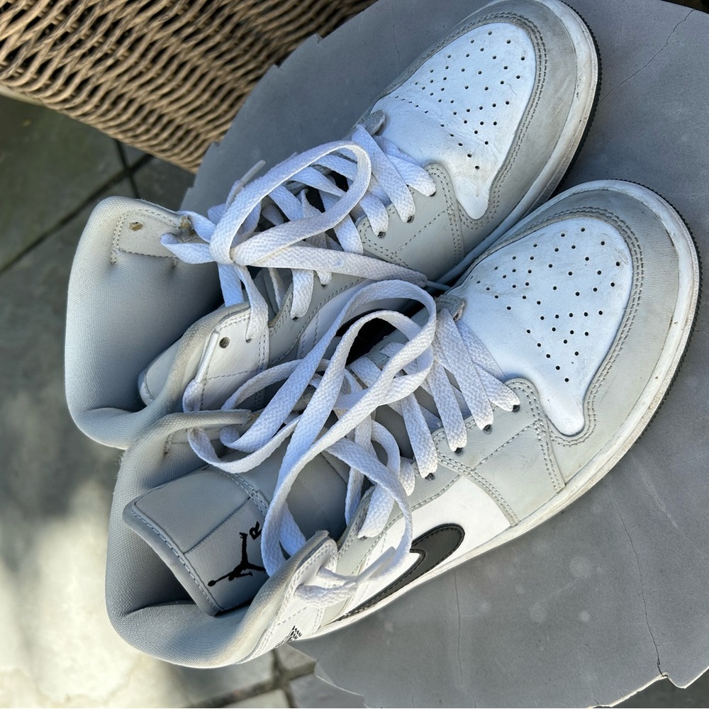 Nike Air Jordan White and Black High-Top Sneakers